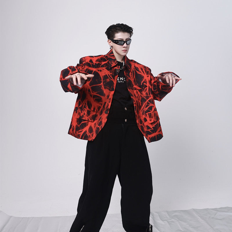 Men's Three-dimensional Printing Casual Lapel Blazer