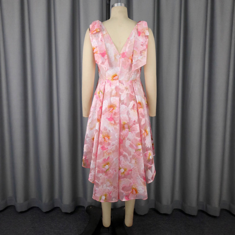 V-neck Skirt A- Hem Dovetail Evening Gown