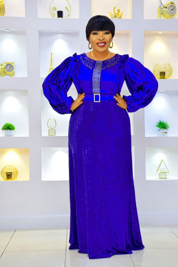 Premium Navy Blue Luxury Maxi Gown Elegant Party & Occasion Dress