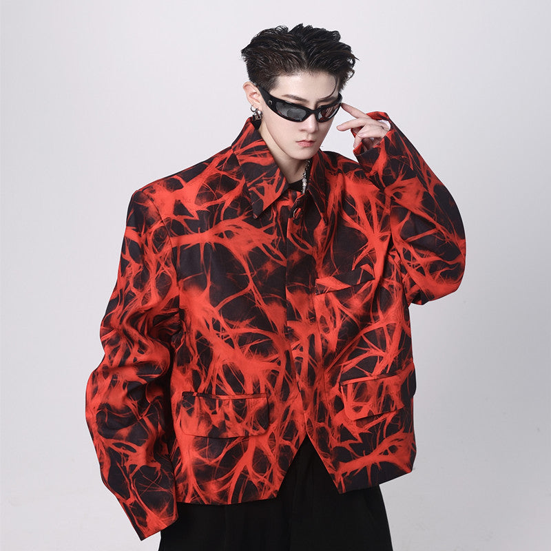 Men's Three-dimensional Printing Casual Lapel Blazer